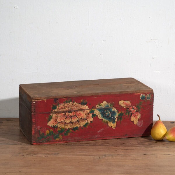 Estuche rojo antiguo con motivos florales (c.1900) #34