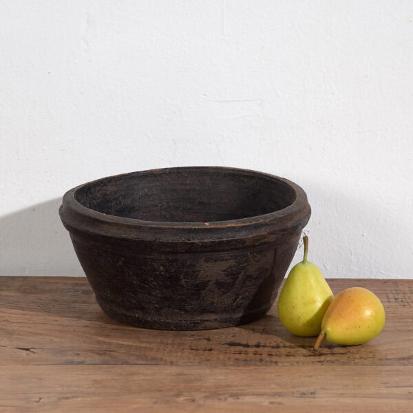 Bol antiguo de madera maciza (c.1900) #11