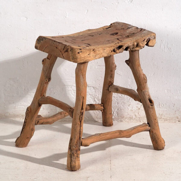 Taburete antiguo de estilo wabi sabi (c.1900) #3