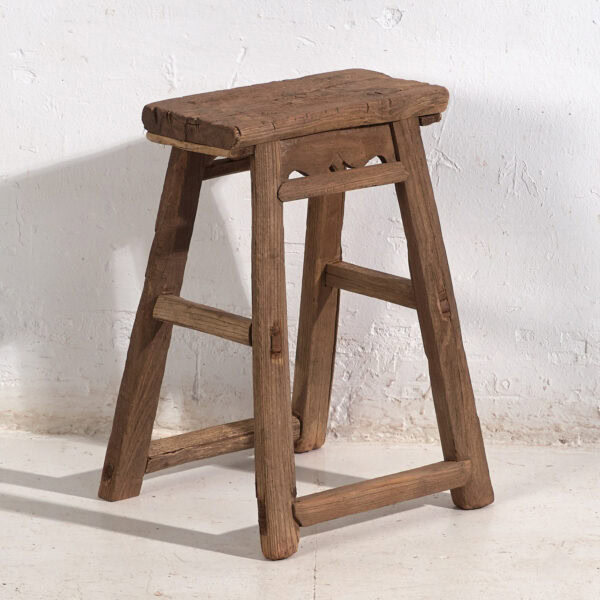 Taburete asiático antiguo (c.1900) #8