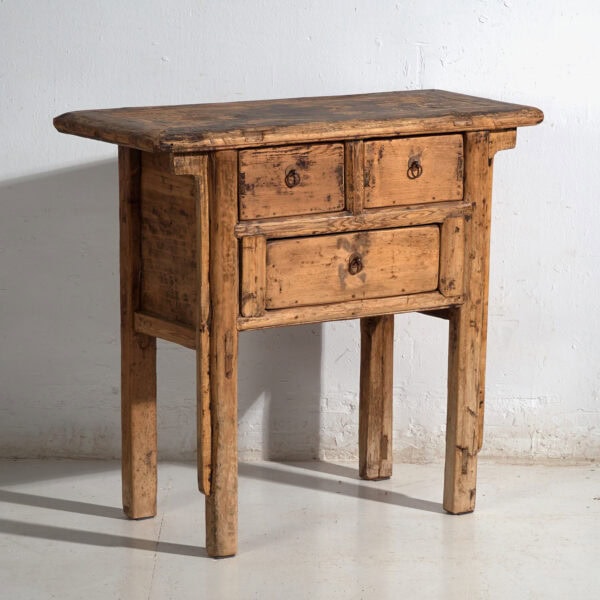 Mesa consola Shanxi en abeto con pátina oscura – China, circa 1930
