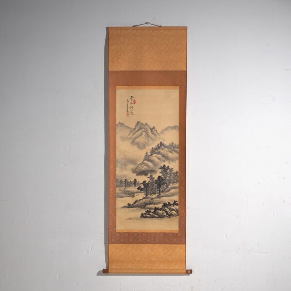 Kakejiku antiguo de paisaje en tinta sobre papel – Japón, circa 1900