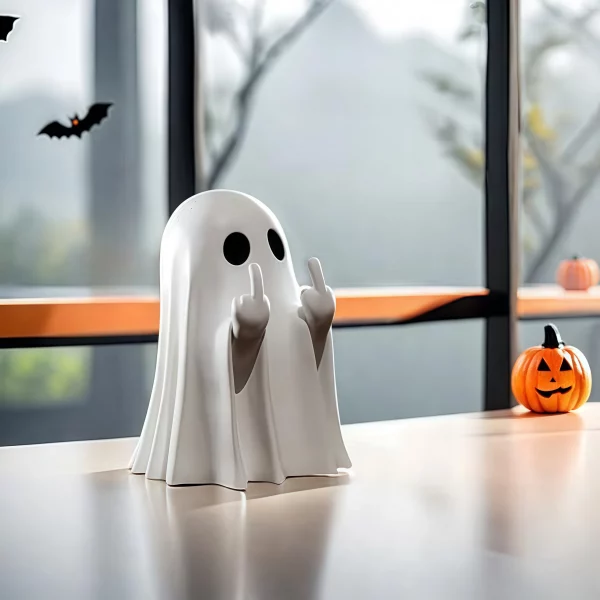 Statue fantôme mignonne – Figurine Halloween effrayante pour déco de table, maison & fête