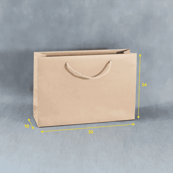 Torebka papierowa beżowa eko Kraftlux 35x10x24