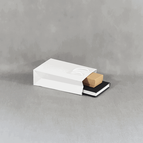 Torebka ekologiczna premium Kraftlux biały 18x8x26