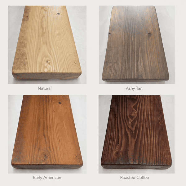 Natural, Ashy Tan, Early American and Roasted Coffee color shown as these are our most popular colors. Shown in good bright lighting