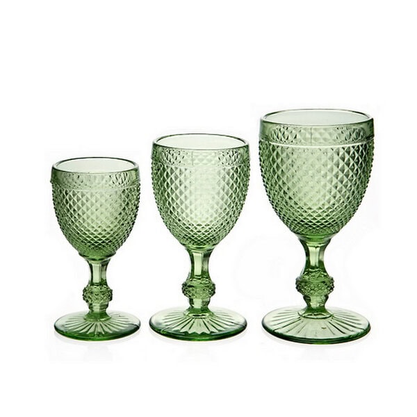 Bittersoet feestverhuur - wijnglas diamond Groen M te huur