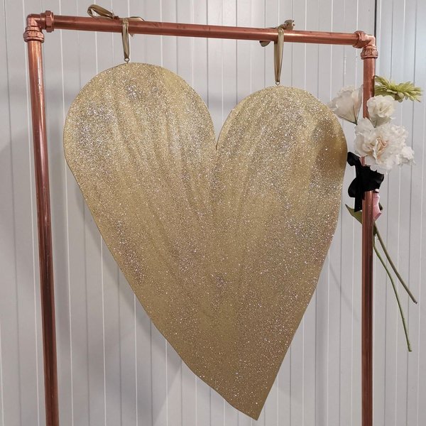 Bittersoet feestverhuur - houten glitter hart te huur