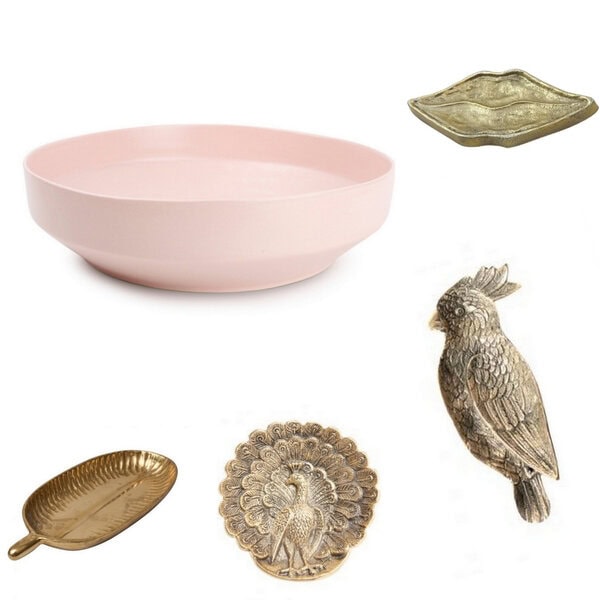 Bittersoet feestverhuur - schalen pakket roze goud te huur