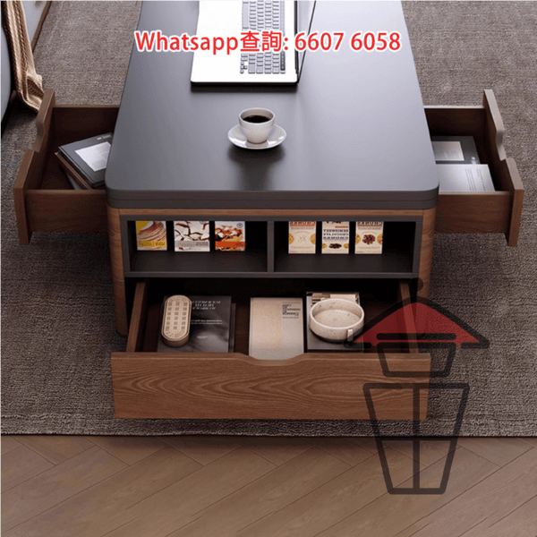 CT02 百變功能升降茶几/餐枱 (半開) Multi-purpose Coffee Table/Dinning Table 枱面可升級岩板 - Image 12