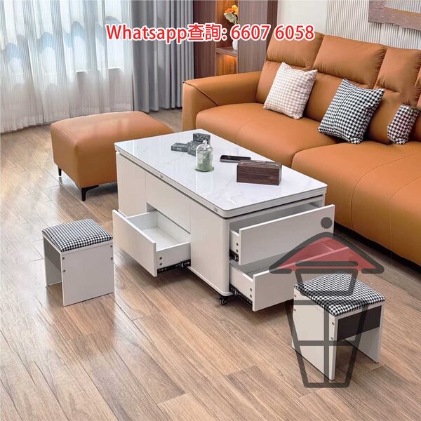 CT01 百變功能升降茶几/餐枱 (半開) Multi-purpose Coffee Table/Dinning Table 枱面可升級岩板 - Image 11