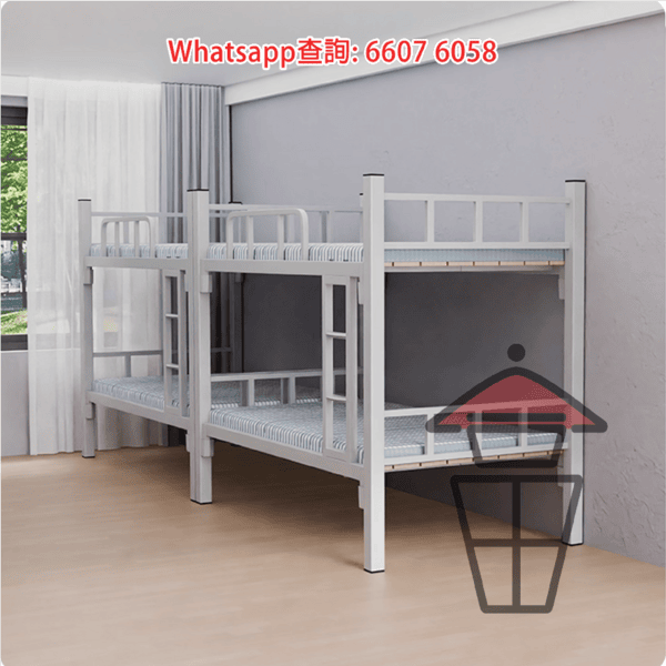 BD07 金屬支架 雙層碌架床 灰白 Metal Frame Bunk Bed 冷軋鋼板 榫卯式(入筍)鑲嵌 毋需螺絲 長200cm - Image 11