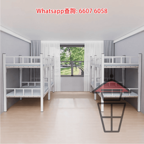 BD07 金屬支架 雙層碌架床 灰白 Metal Frame Bunk Bed 冷軋鋼板 榫卯式(入筍)鑲嵌 毋需螺絲 長200cm - Image 3