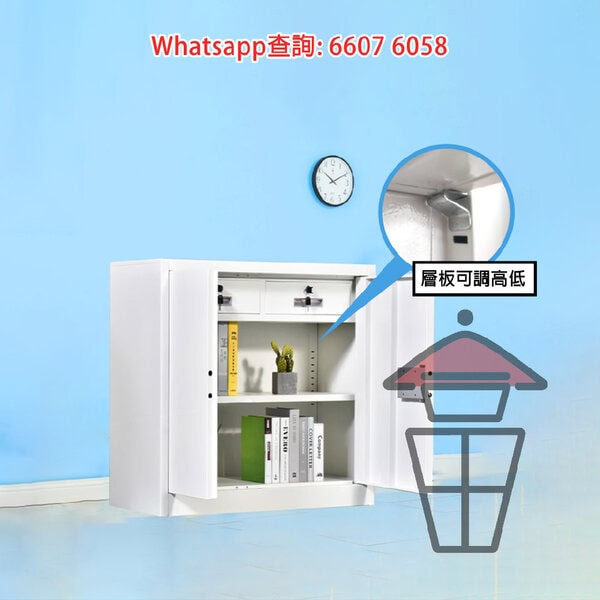CB209 [B 單門雙櫃桶款] 金屬冷軋鋼文件櫃(半身) 自訂雙密碼鎖 可升級指紋鎖 Office Metal Cabinet with Lock - Image 7
