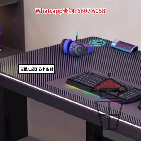 DK102 黑纖面 簡約電競枱/電腦桌 Classic Computer Desk 枱長 80-240cm 金屬支架 鋼管厚 5x5cm - Image 7