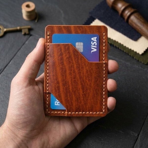 Porte-cartes en cuir Fabrication artisanale française - Brocard Leather Goods
