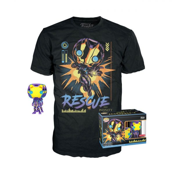 Pack Funko Pop + T-Shirt / Rescue / Infinity Saga / Marvel / Etiquette Funko Pop Exclusive