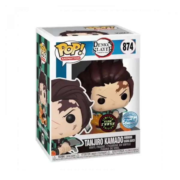 Lot 2 Figurines Funko Pop / Tanjiro Kamado N°874 / Demon Slayer / Funko Spécial édition (1Glow Chase + 1Normal)