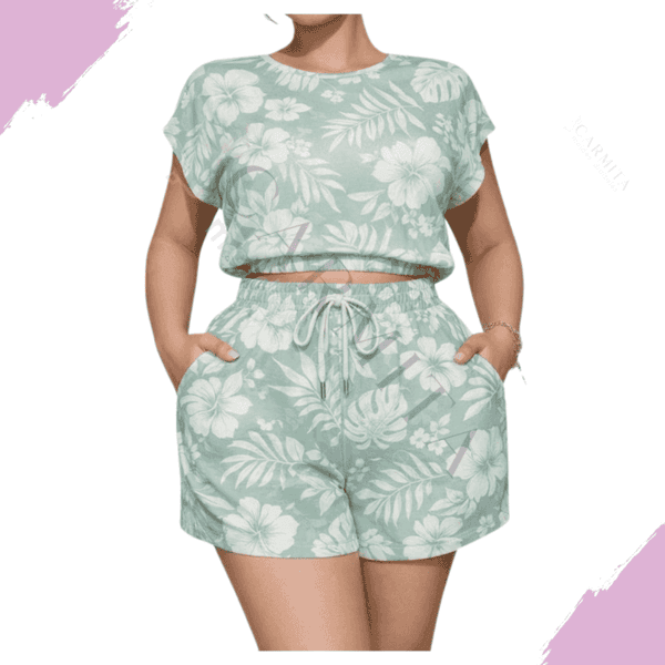 Imagen Molde digital de Conjunto Blusa Quimono y Short