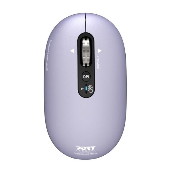 Port Connect PURE MAC Rechargeable Wireless and Bluetooth Mouse, Iris