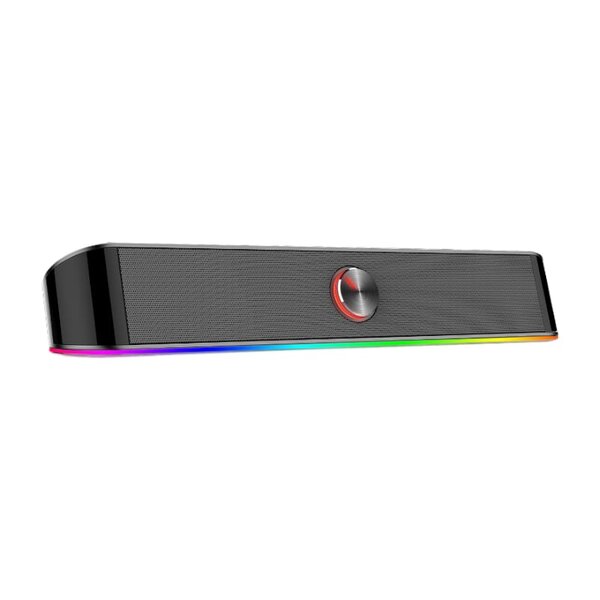 REDRAGON 2.0 Sound Bar ADIEMUS 2 x 3W RGB USB|Aux PC Gaming Speaker, Black
