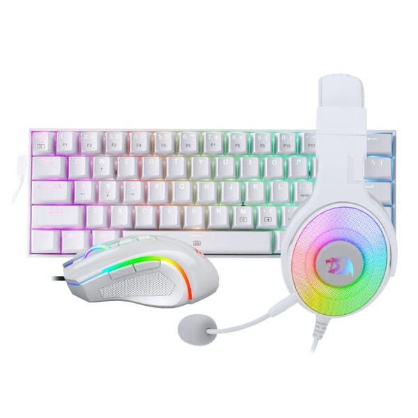 REDRAGON 3IN1 MS|HS|KB WIRED COMBO, WHITE