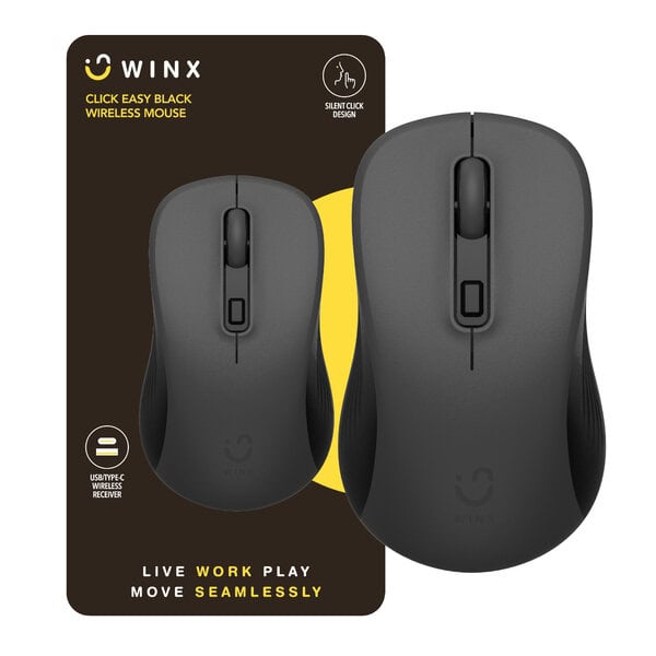 WINX CLICK Easy 1600DPI 2.4GHz Wireless Mouse, Black