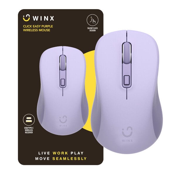 WINX CLICK Easy 1600DPI 2.4GHz Wireless Mouse, Purple