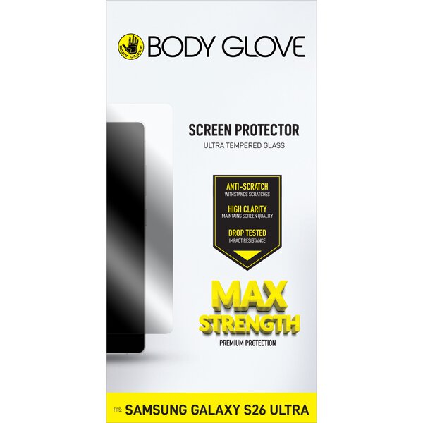 Body Glove Ultra Tempered Glass Screen Protector, Samsung Galaxy S26 Ultra, Clear