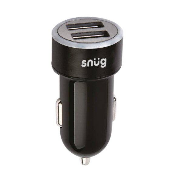 Snug Car Juice Dual USB Port Car Charger With Lightning Cable, 3.4A