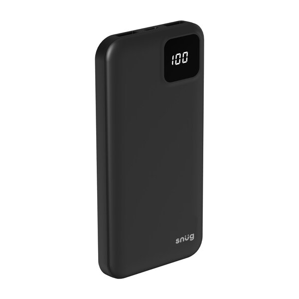 Snug Square Digital Powerbank, 10000mAh, Black