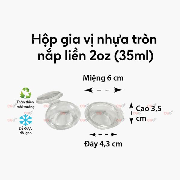 Hộp gia vị nhựa tròn 2oz