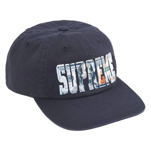 Supreme Embroidered Money Logo 6-Panel “Navy” (SS 26)