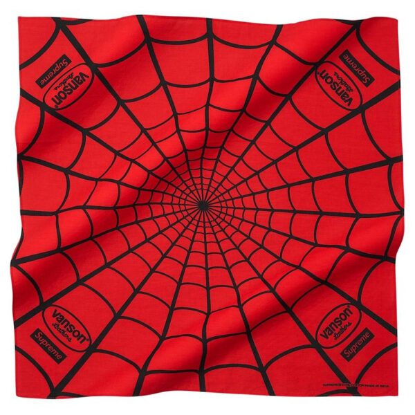 Supreme x Vanson Leathers x Spider-Man Bandana “Red”