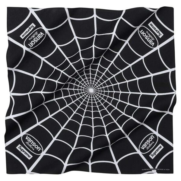 Supreme x Vanson Leathers x Spider-Man Bandana “Black”
