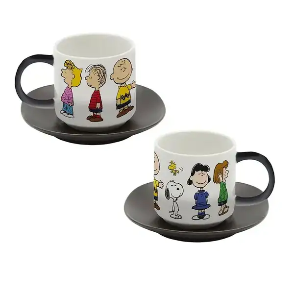 Set de 2 Tazas Espresso Snoopy "Pandilla" - Imagen 4