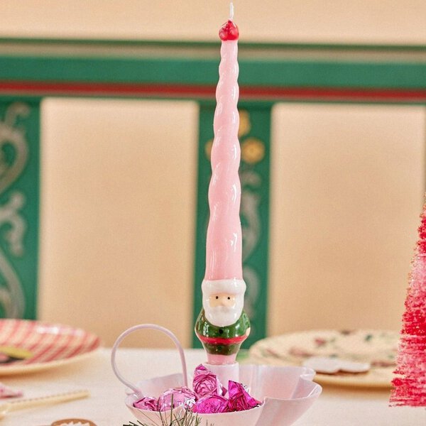 Velas esmaltadas Papa Noel, set de 2