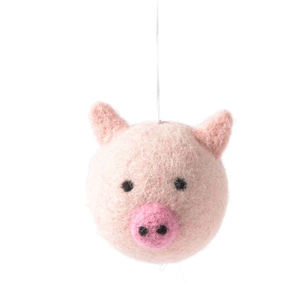 Adorno de lana bola cerdito