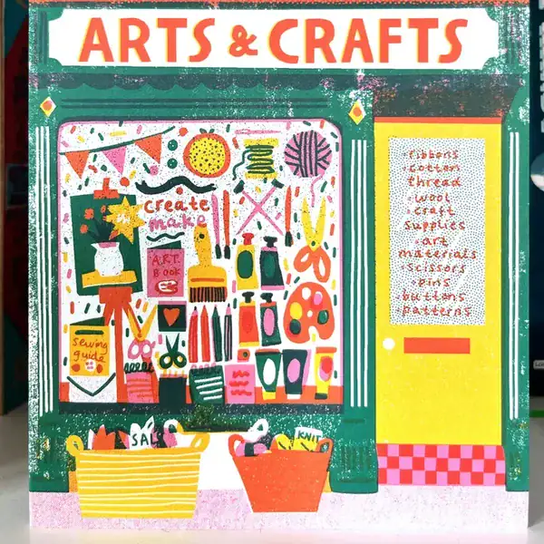 Tarjeta+sobre en litografía "Arts & Crafts"