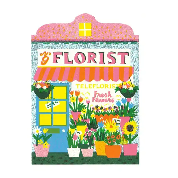 Tarjeta+sobre en litografía "Florist" - Imagen 3