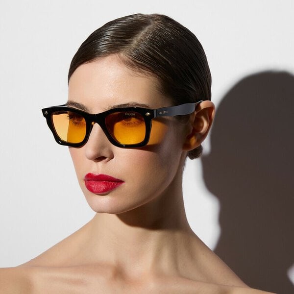 Gafas de sol "Dakota" negras con lentes naranjas