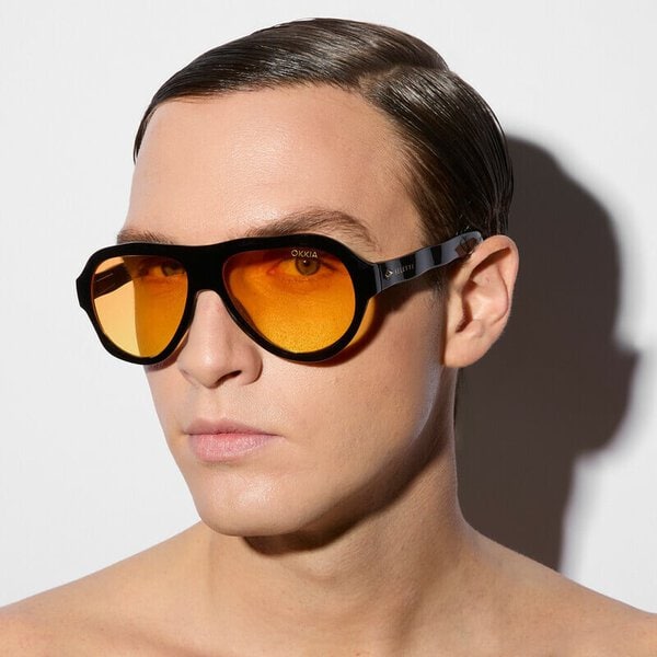 Gafas de sol "Florida" negras con lentes amarillas