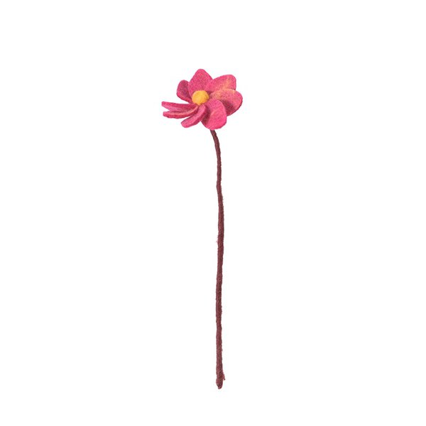Flor de lana dalia fucsia - Imagen 2