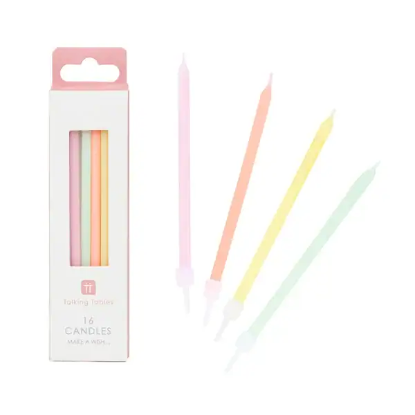Velas finas colores pastel, set de 16 - Imagen 2