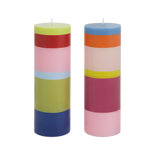 Velas rayas horizontales "Verona" set de 2