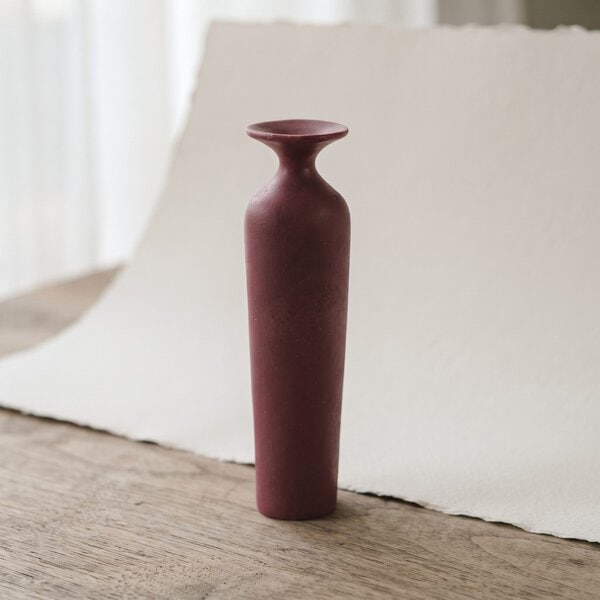 Jarrón Crimson Pillar color Borgoña - Cerámico