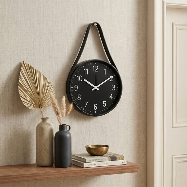RELOJ DE PARED COLGANTE CON TIRA DE CUERO - Imagen 2