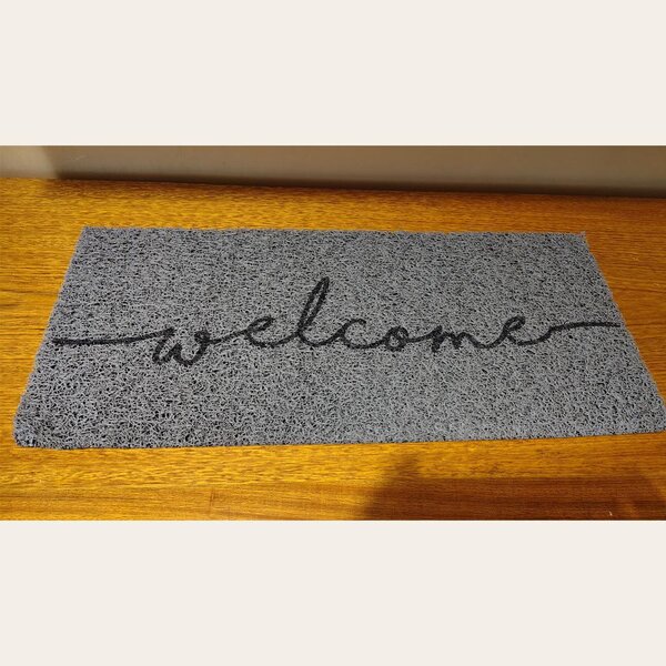 Felpudo "Welcome" Gris con Letras Cursivas 70x30cm - Imagen 4
