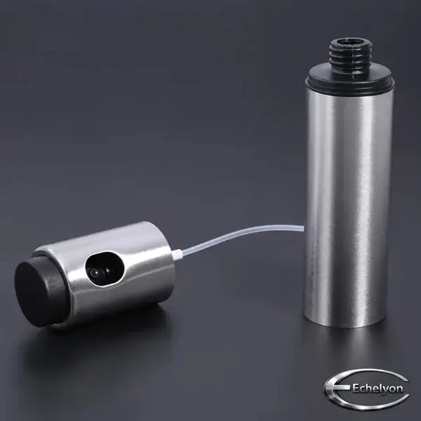 Stainless Steel Oil & Ingredient Sprayer displayed on a clean surface, showing the premium ECHELYON design with both components visible for clarity.