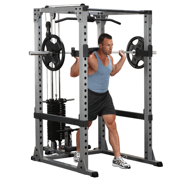 Body-Solid Power Rack Home Gym Squat Rack Package GPR378P4